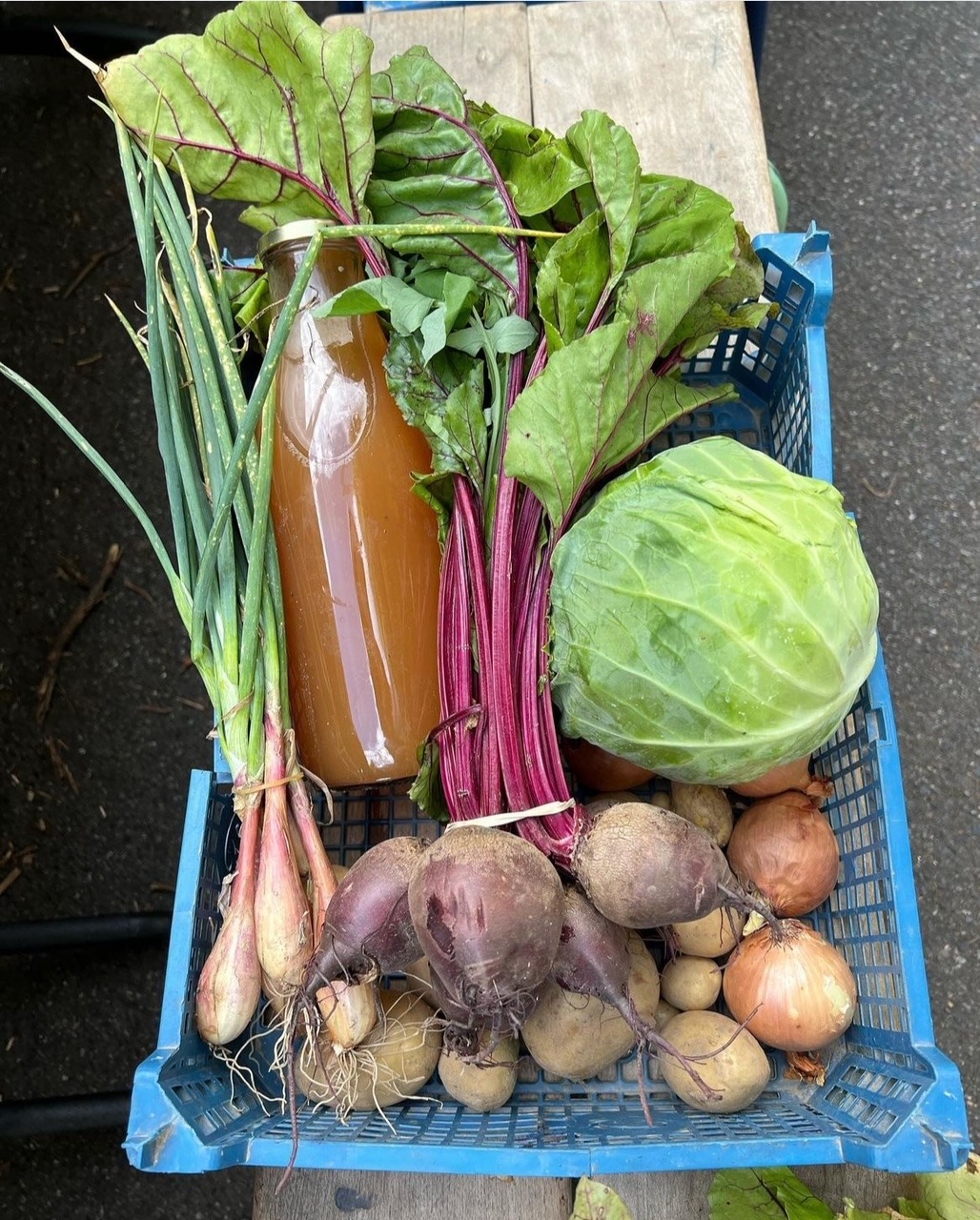 Panier de légume en hiver